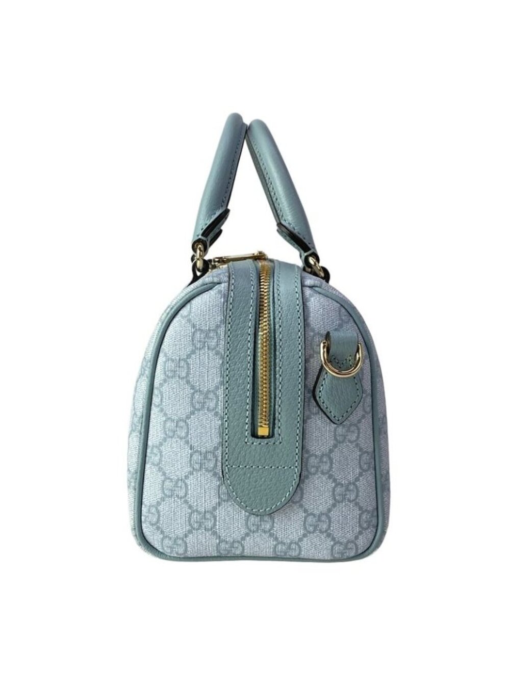 ★SOLD★ Gucci Handbag GG Supreme Ophidia Light Blue Mini Boston Leather - Picture 4 of 15
